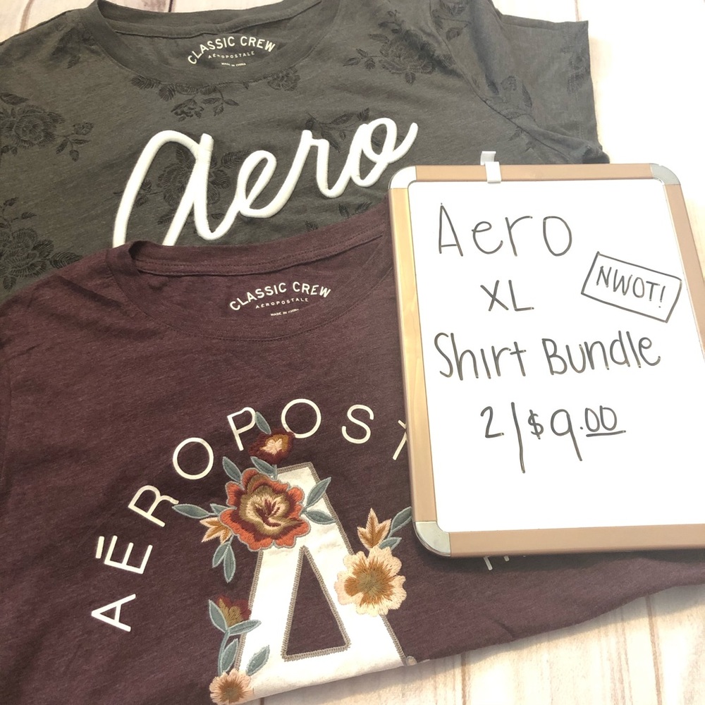 Aero NWOT Embroidered Tee Bundle (2)